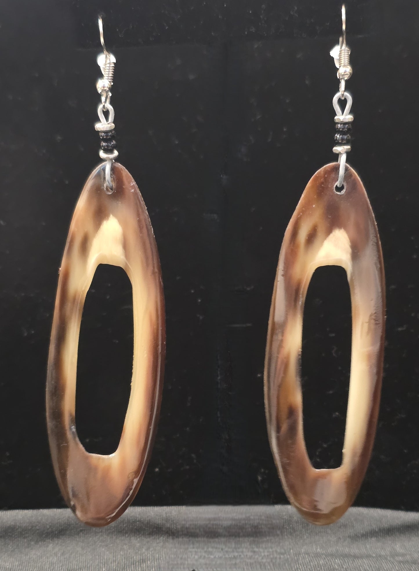 Carved Horn Tribal Earrings