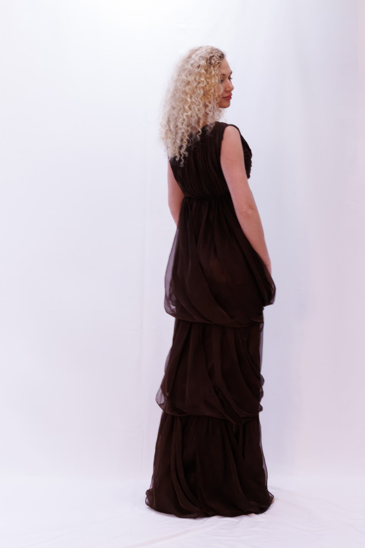 Chocolate Chiffon Tulip Gown