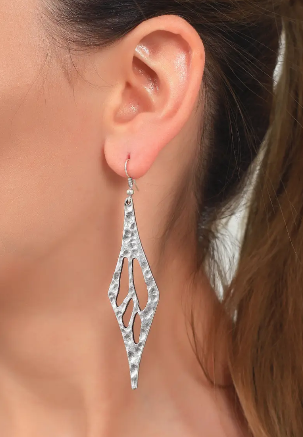 Antique Silver Butterfly Wing Statement Necklace Set