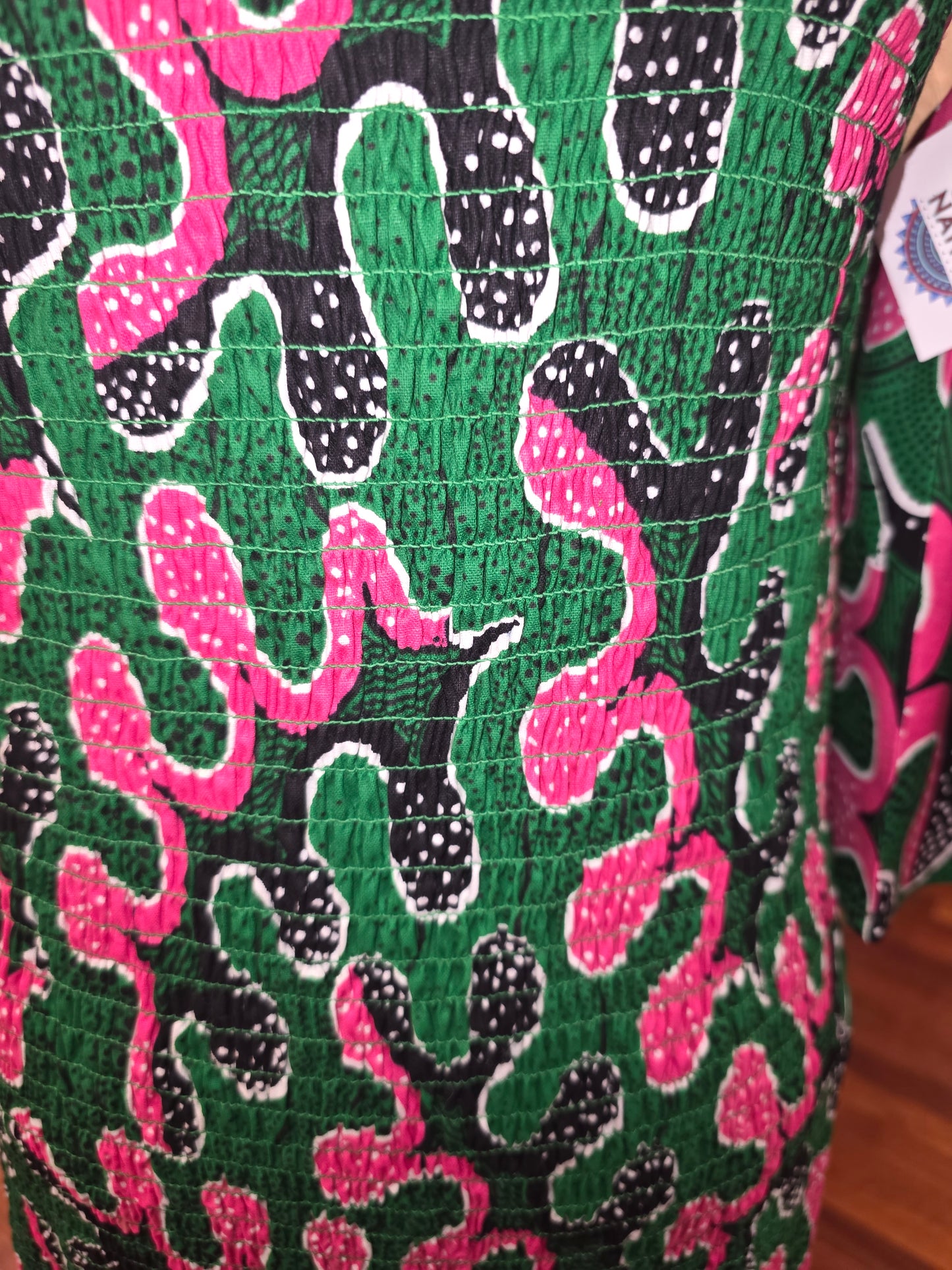 Pink & Green Ankara Stretch Maxi