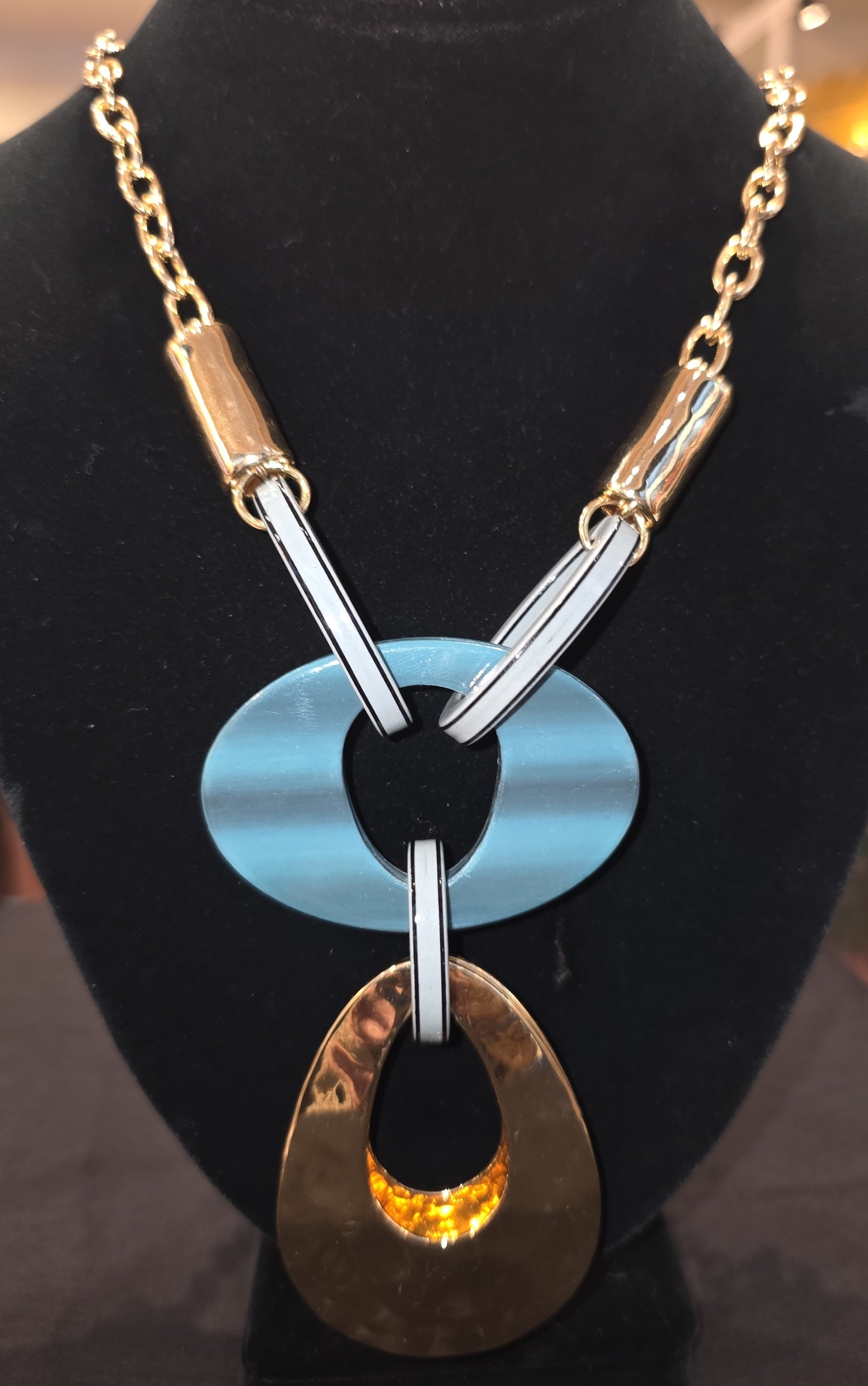 Hammered Drop Pendant Necklace