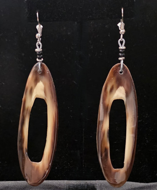 Carved Horn Tribal Earrings