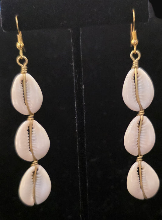 Tiered Cowry Shell Earrings