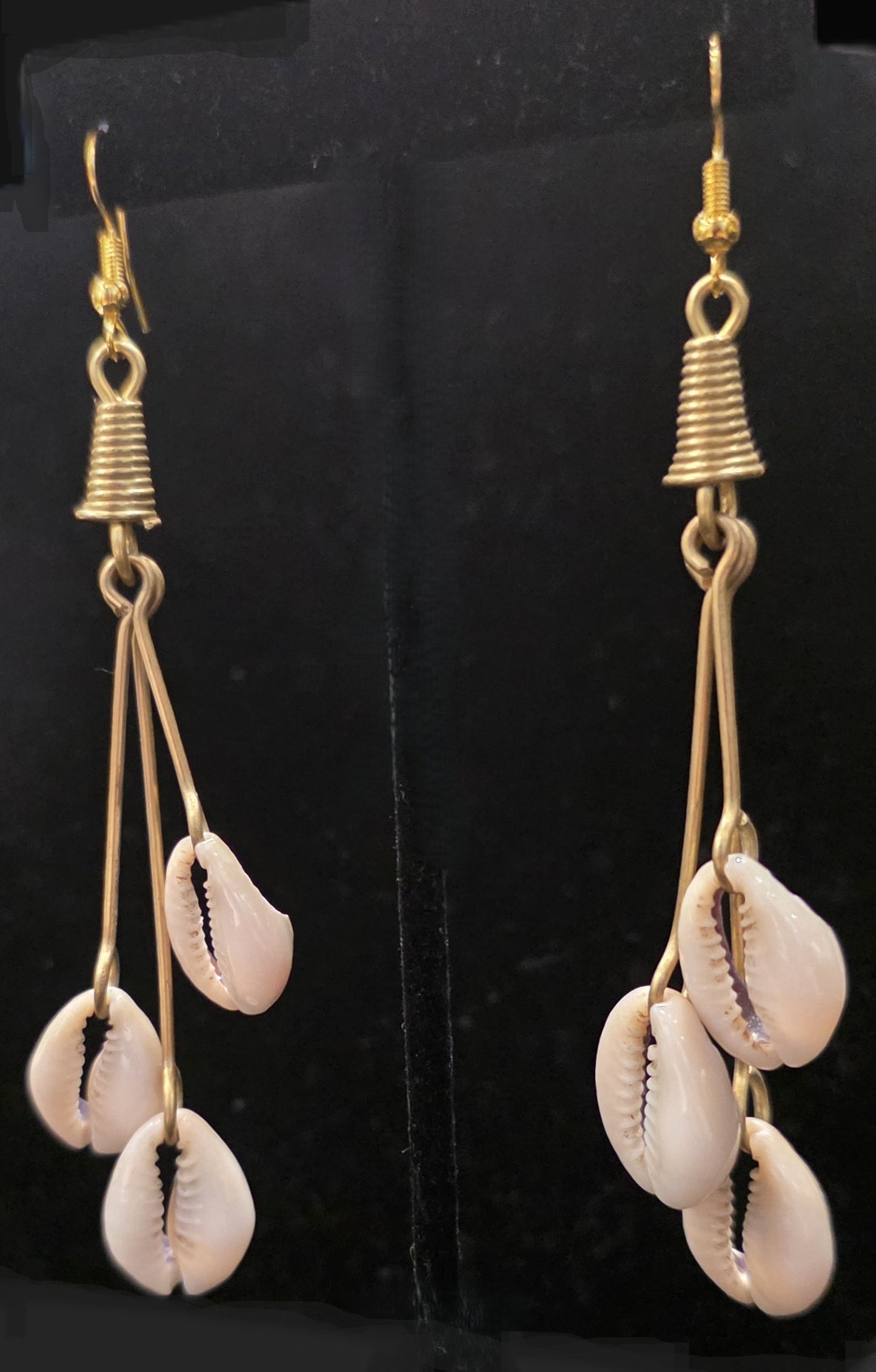 Staggered Cowry Shell Earrings