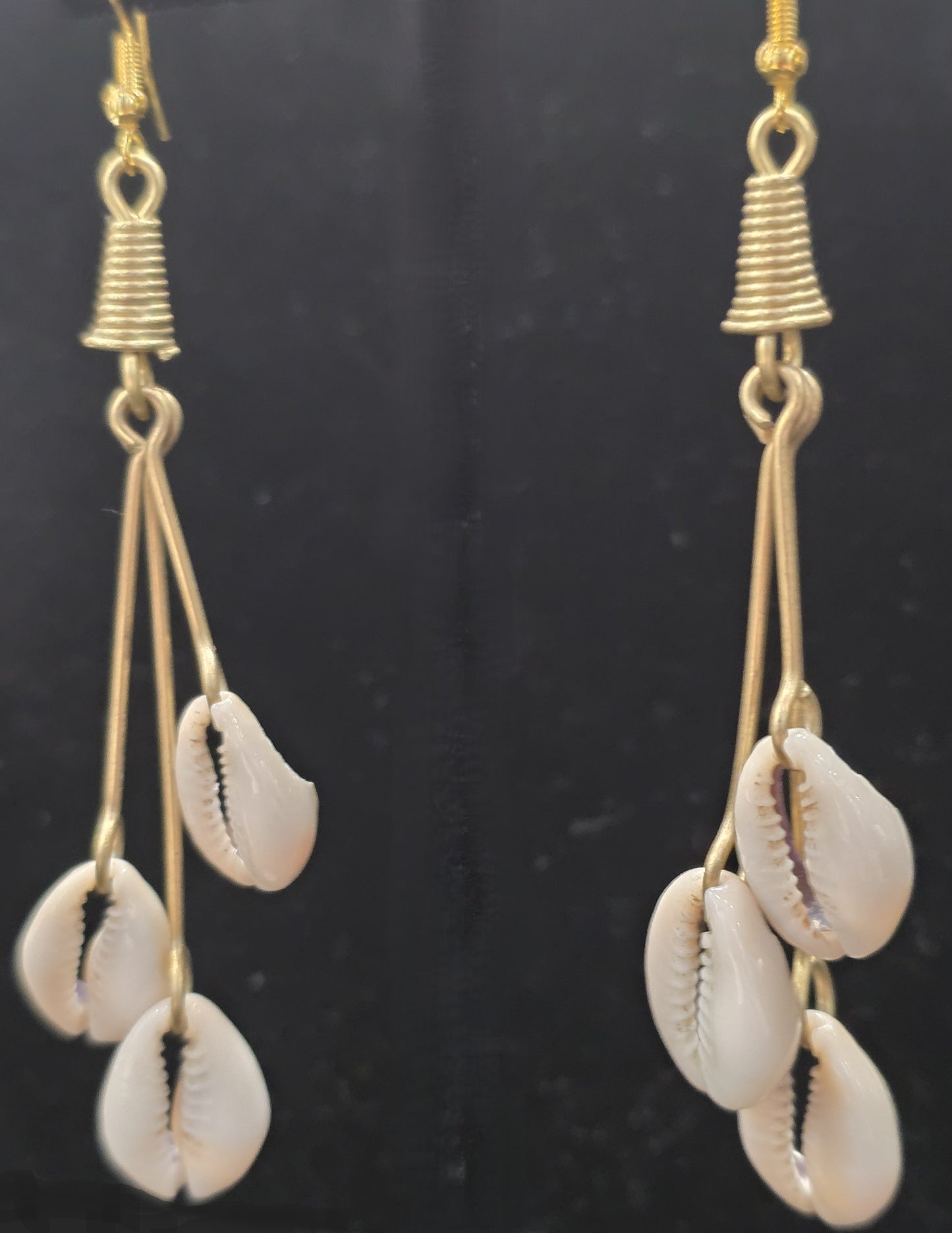 Staggered Cowry Shell Earrings