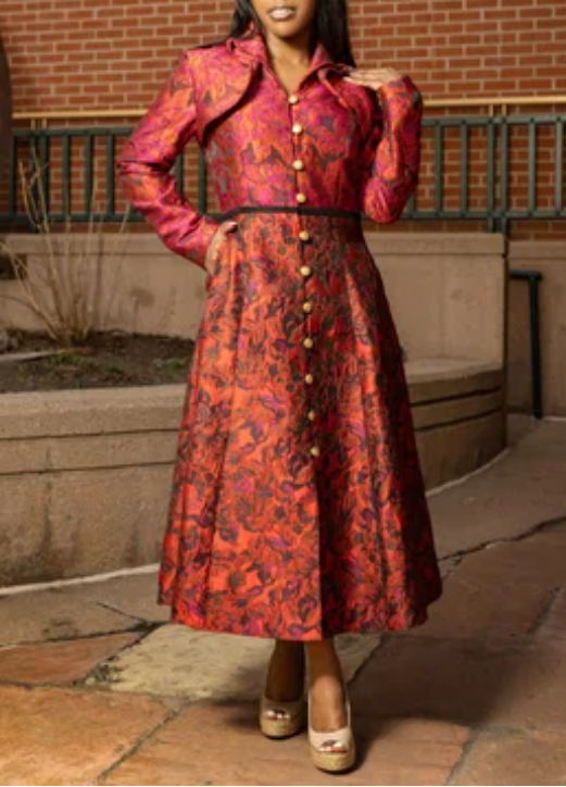 Brocade A-Line Designer Dress