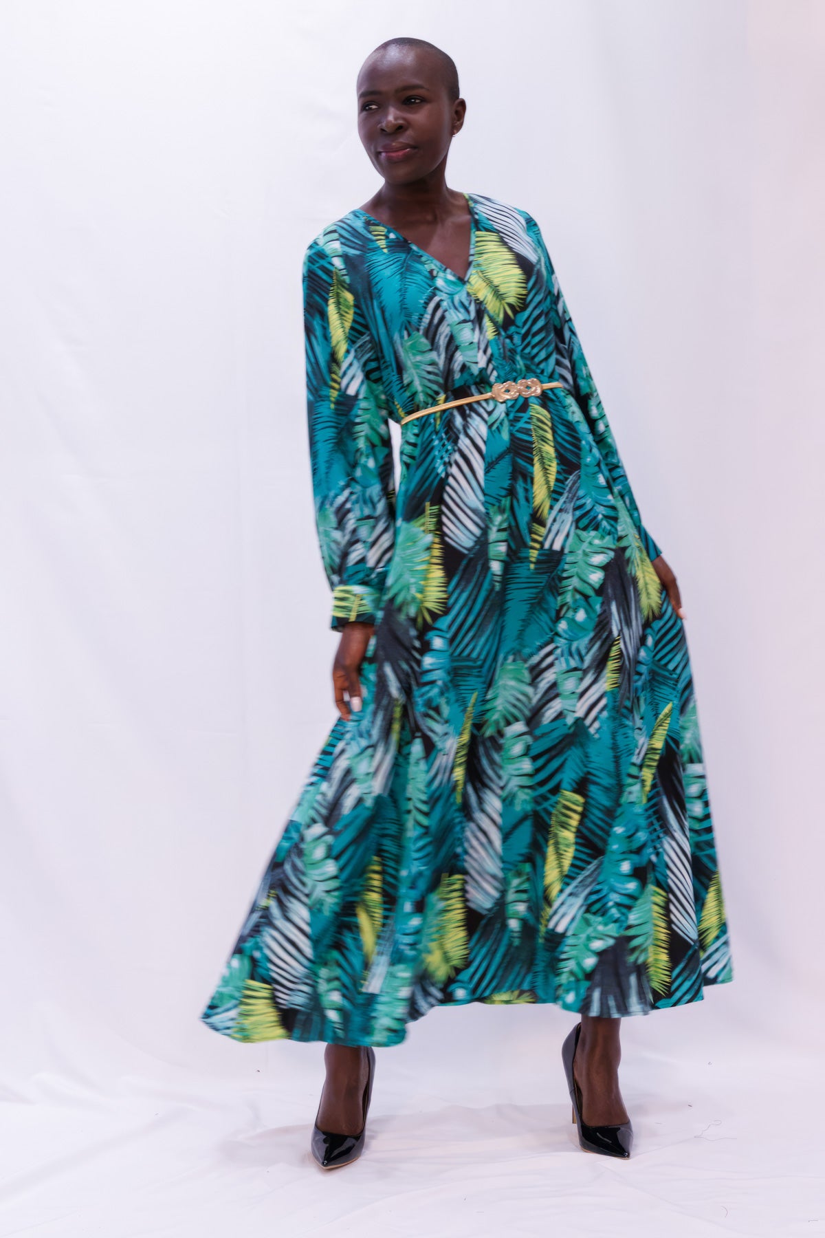 Flowing Rainforest Midi Dress