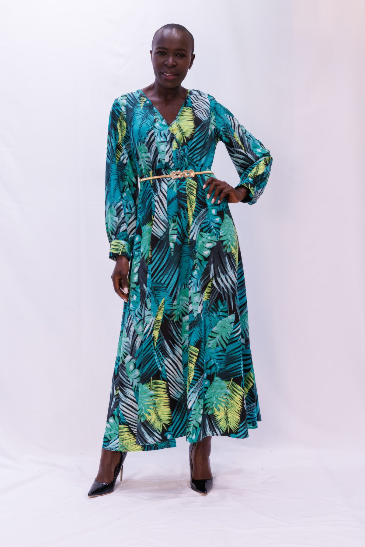 Flowing Rainforest Midi Dress