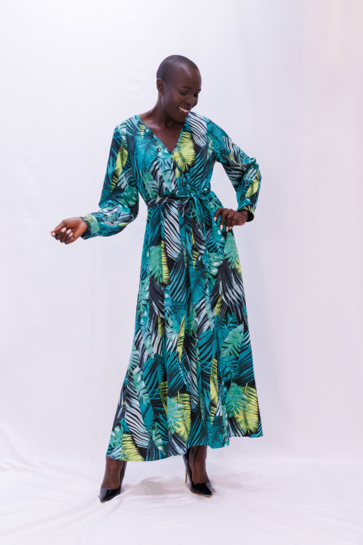 Flowing Rainforest Midi Dress