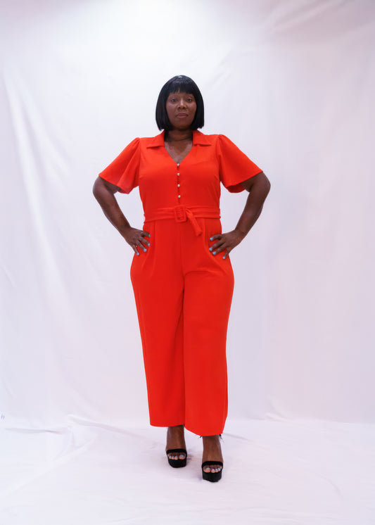 Belted Mechanic-style Jumpsuit