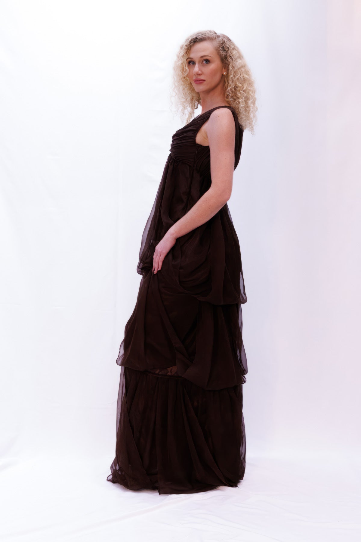 Chocolate Chiffon Tulip Gown