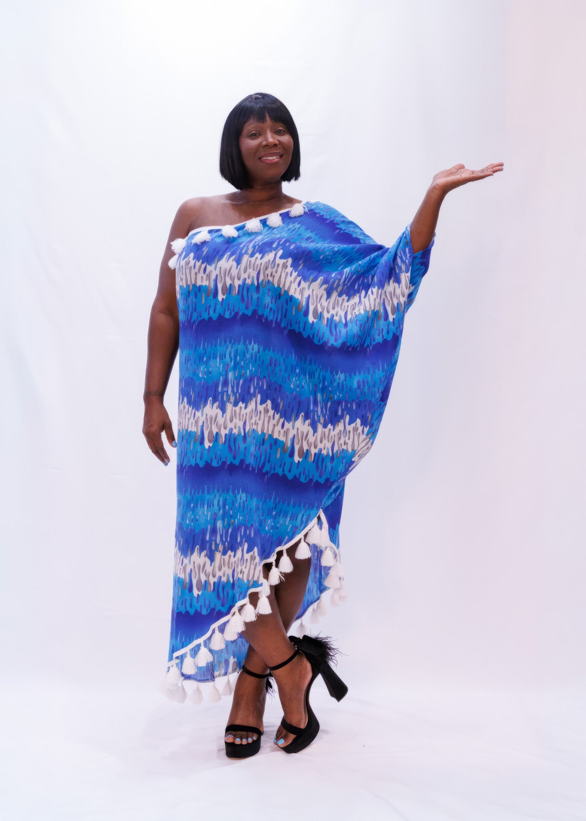 Coastal One Shoulder Cut-a-Way Dress