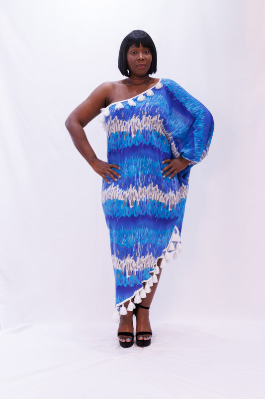 Coastal One Shoulder Cut-a-Way Dress