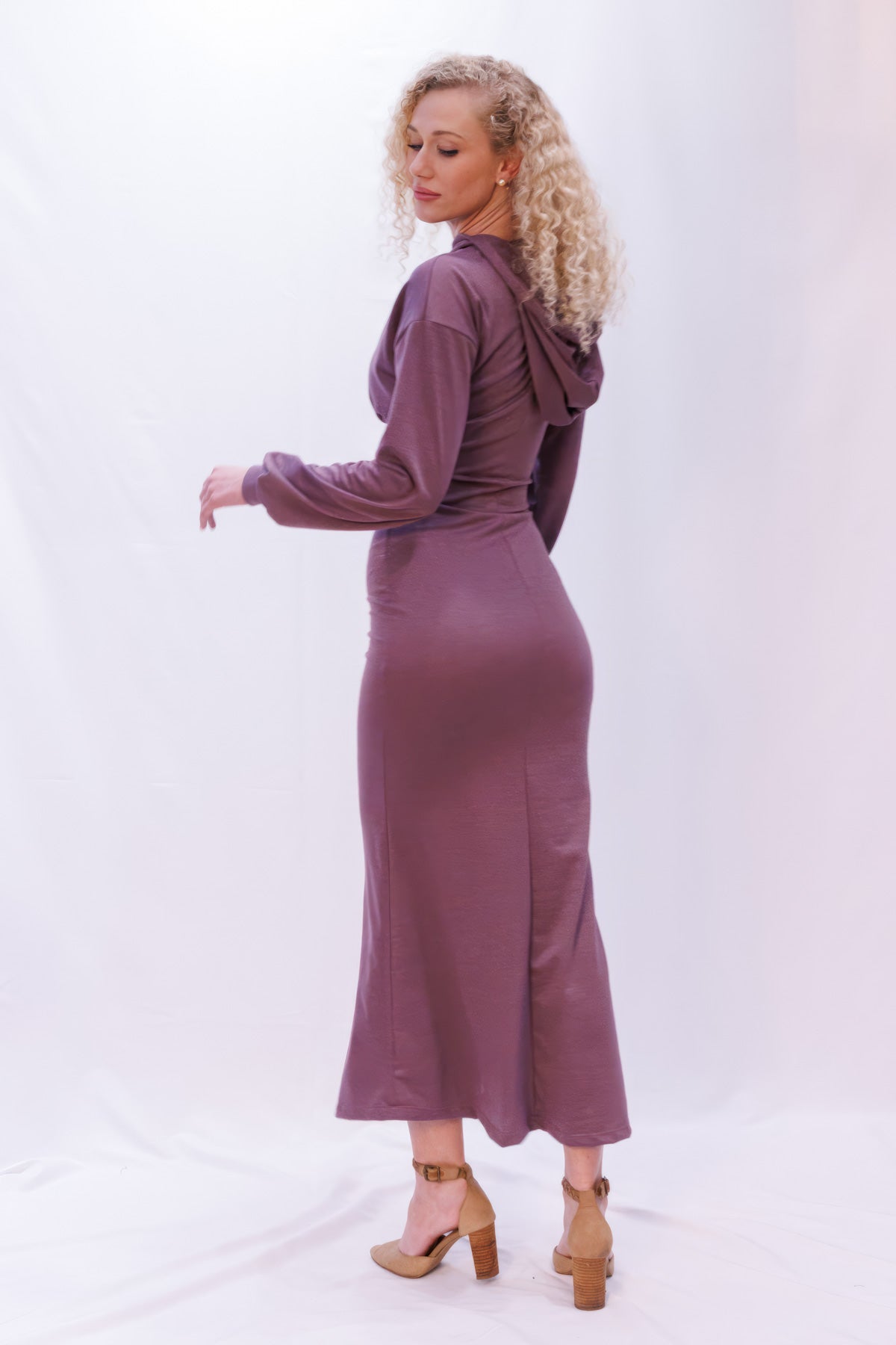 Hooded Knit Maxi Dress