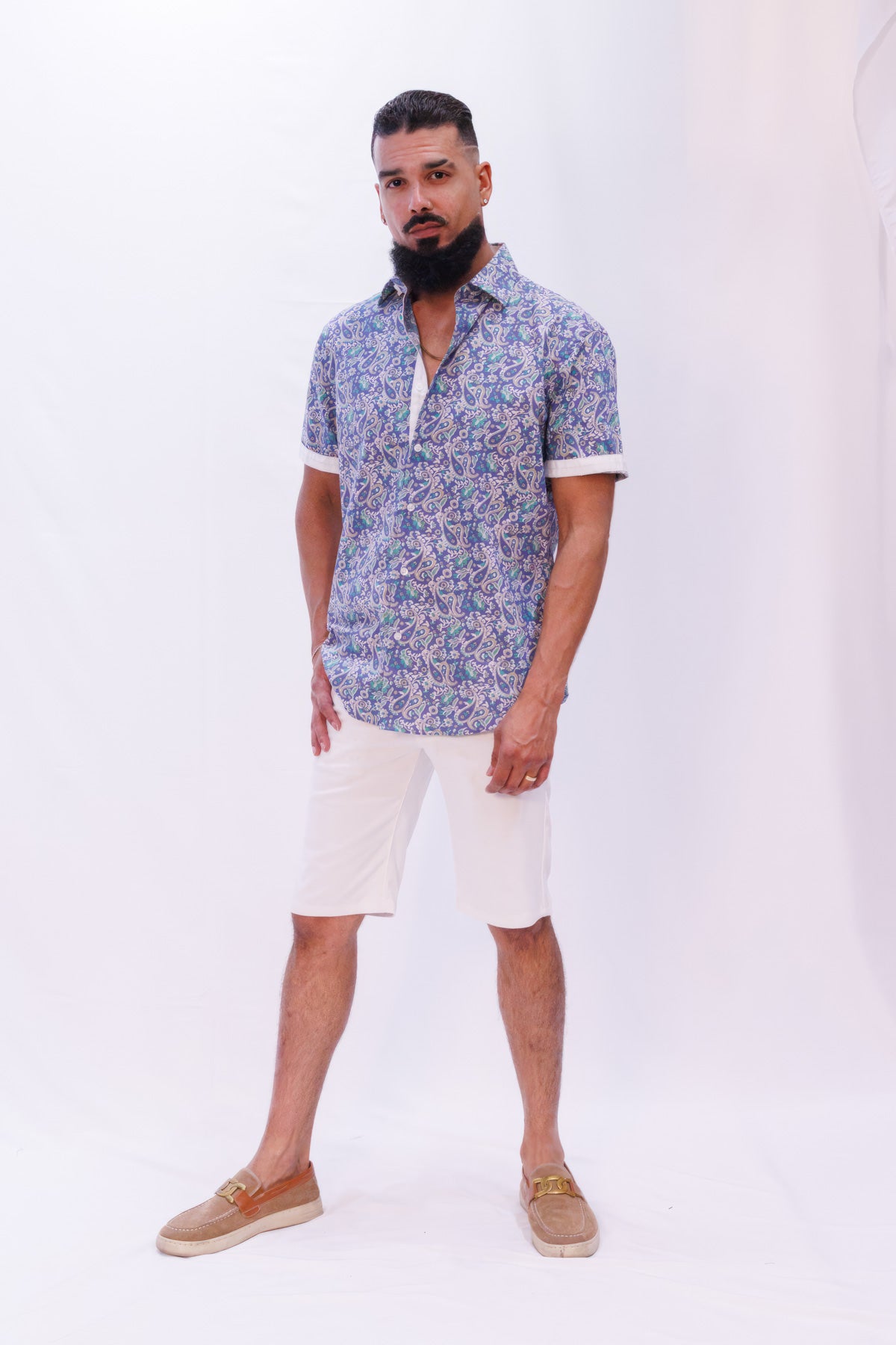 Ellie Balleh Men's Short Sleeve Camp Shirt