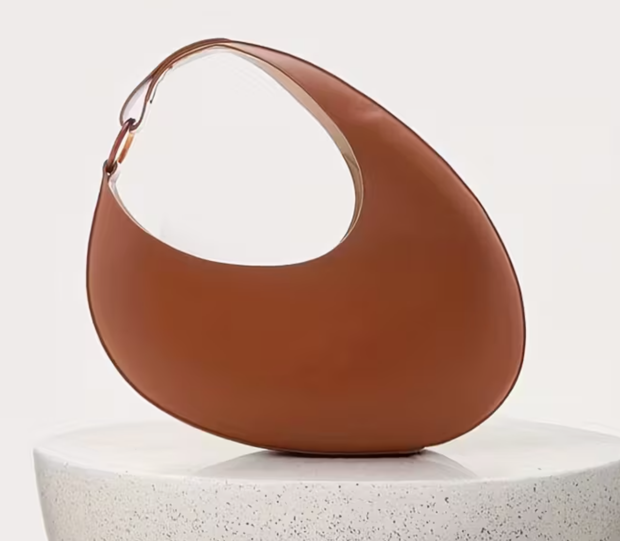 Elliptical Leather Shoulder Bag