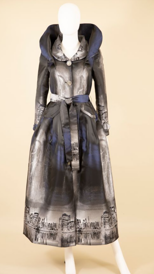 Midnight Skyline Coat Dress
