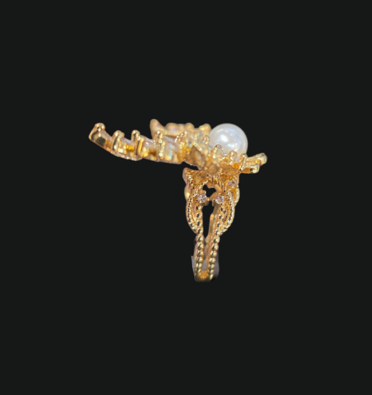 Rhinestone Owl Statement Ring