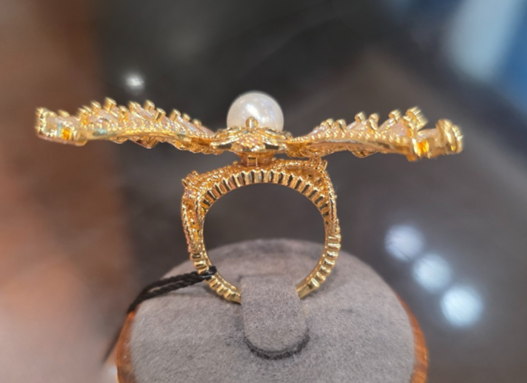 Rhinestone Owl Statement Ring