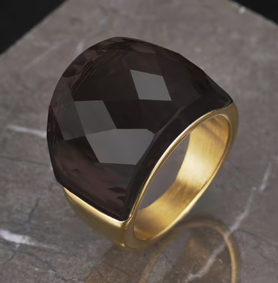 Chunky Multi-Faceted Crystal Ring