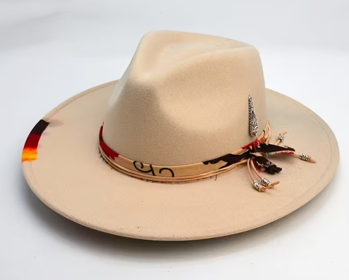 Designer Embellished Felt Fedora