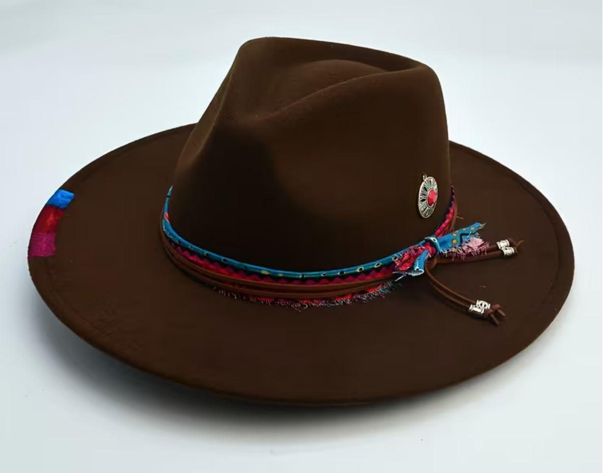 Designer Embellished Felt Fedora