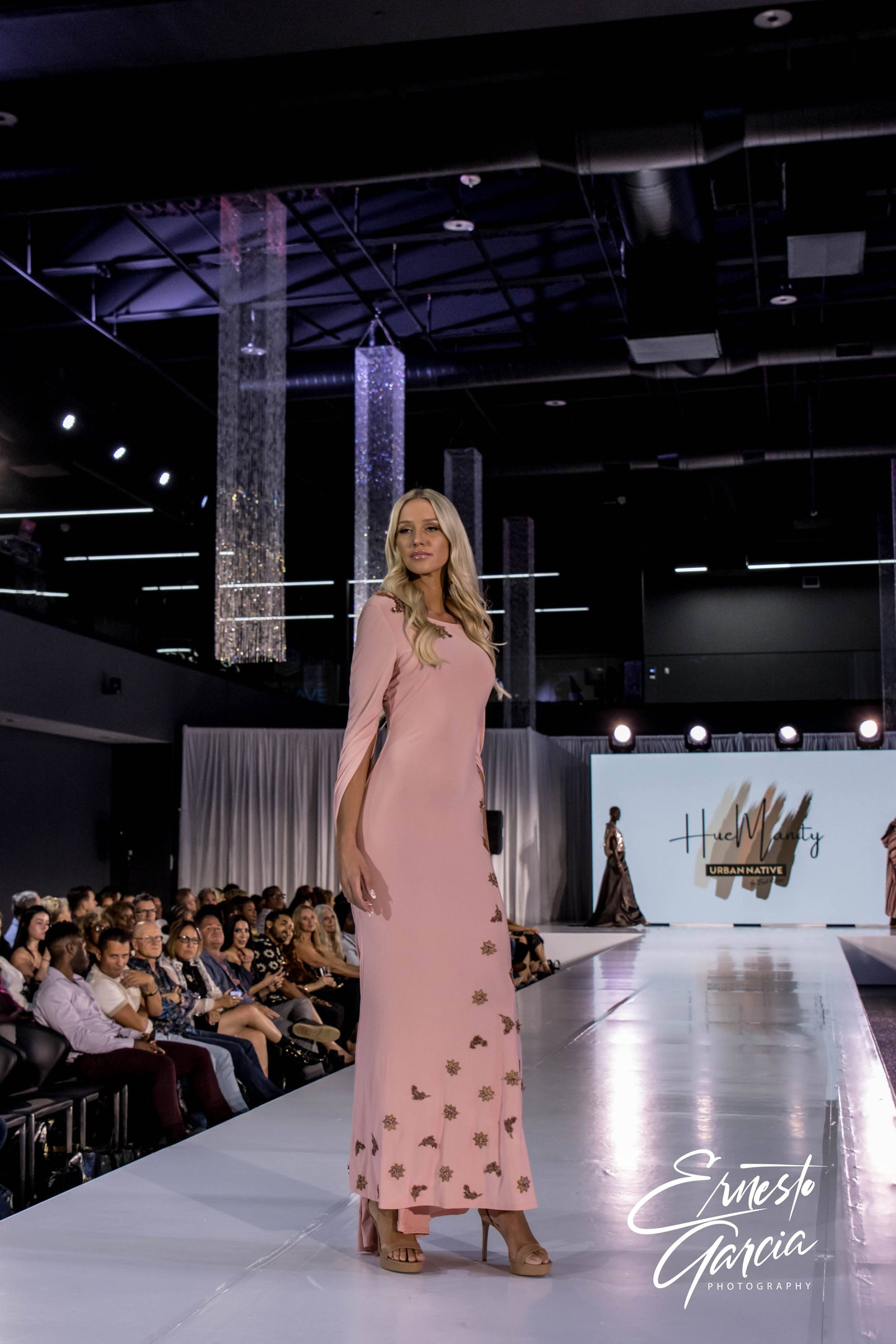 Embroidered Salmon Knit Gown